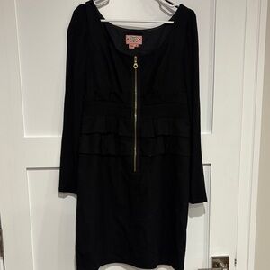 Phoebe Couture Black Dress with Gold Zipper